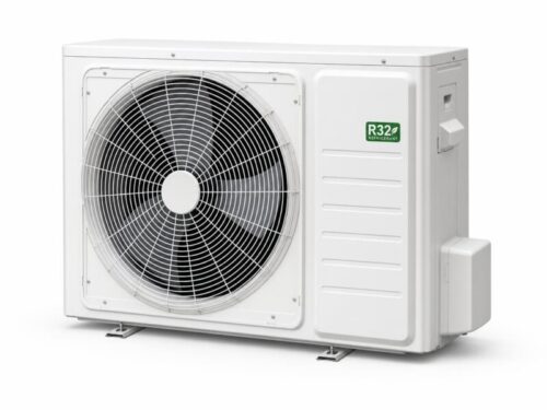 Midea R32 multisplit gaisa kondicioniera āra bloks trīs ceturtdaļu skatā no priekšpuses